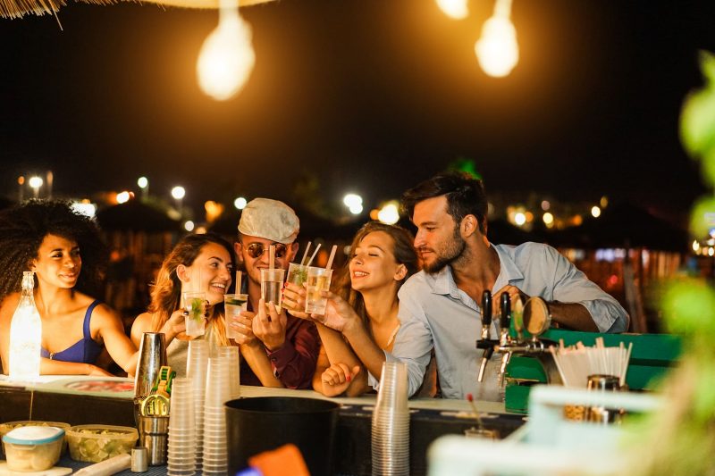 Happy,Friends,Cheering,And,Drinking,Cocktails,At,Beach,Party,Outdoor Living large in Miami
